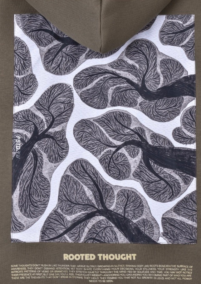 Thought Oversize Hoodie Kaki