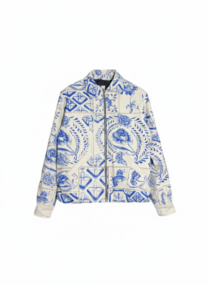 Printed Jacket with Blue Motif