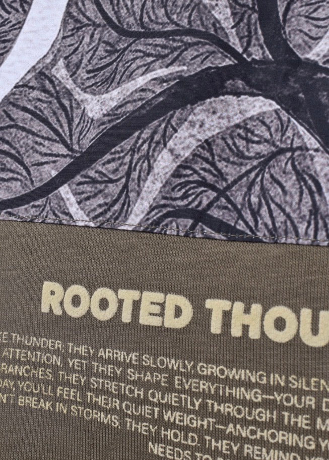 Thought Oversize Hoodie Kaki