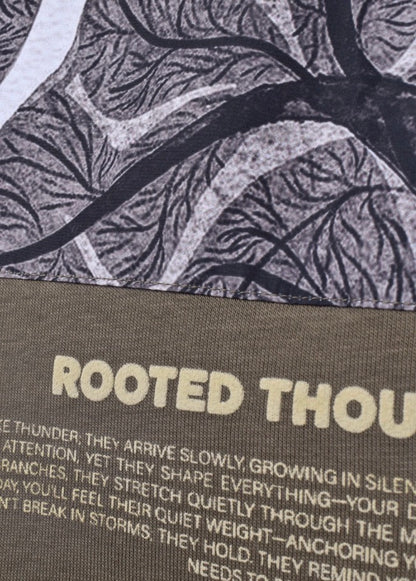 Thought Oversize Hoodie Kaki