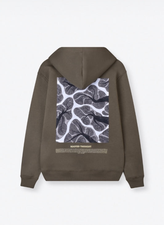 Thought Oversize Hoodie Kaki